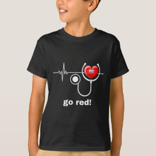 Camiseta Mês da Saúde do Coração Fevereiro Saúde do Coração