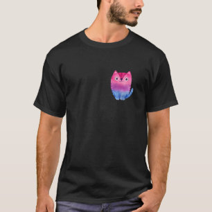 Camiseta Mês de Apoio à Bandeira Bissexual LGBTQ Gato Orgul