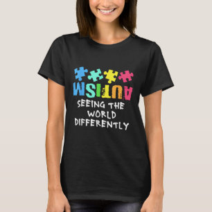 Camiseta Mês De Consciência Autismo Apoiam A Visão Do Mundo