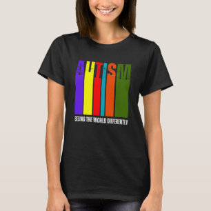Camiseta Mês de Consciência Autismo Suporte a Ver o Mundo D