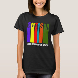 Camiseta Mês de Consciência Autismo Suporte a Ver o Mundo D