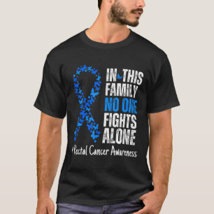 Camiseta Mês de consciência do Cancer, botão azul de fita