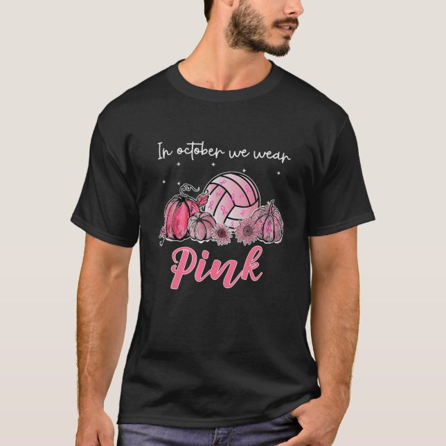 Camiseta Mês de consciência do câncer de mama De Voleibol R (Frente)