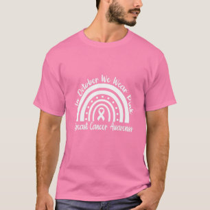 Camiseta Mês de consciência do câncer de mama Rainbow Outub