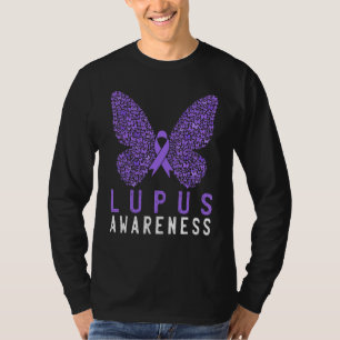 Camiseta Mês de Consciência do Lúpus Borboleta Suprimento d
