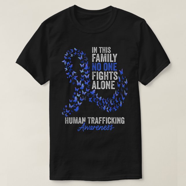 Camiseta Mês de consciência do tráfico humano borboletas az (Frente do Design)