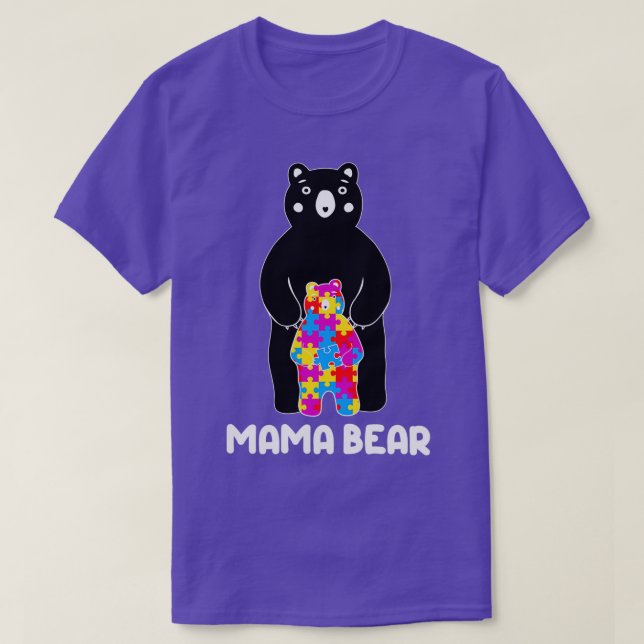 Camiseta Mês de Consciência do Urso e do Filho Autismo (Frente do Design)