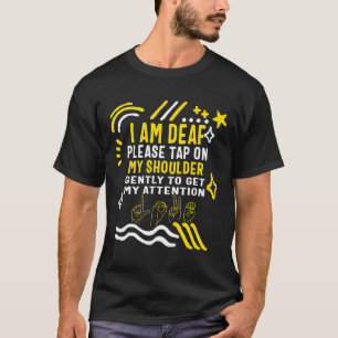 Camiseta Mês de consciência Eu sou surdo Bato no meu ombro 