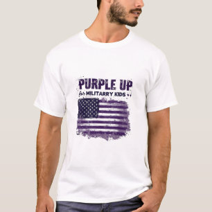 Camiseta Mês de Consciência para Crianças Militares Roxo