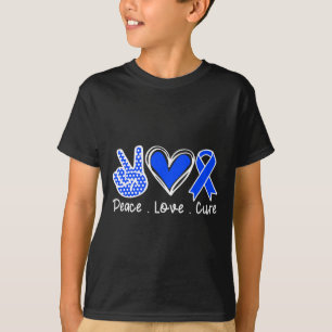 Camiseta Mês de Conscientização da Ataxia Fita Azul Paz Amo