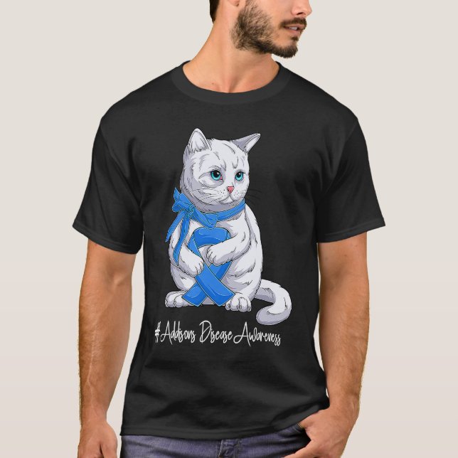 Camiseta Mês de Conscientização da Doença de Addison Azul (Frente)