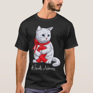 Camiseta Mês de Conscientização da Vasculite Fita Vermelha 