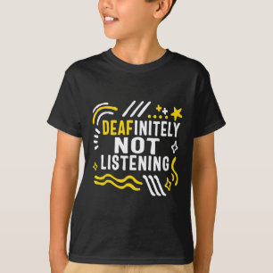 Camiseta Mês de Conscientização Deafinitely Não Ouvindo Lan