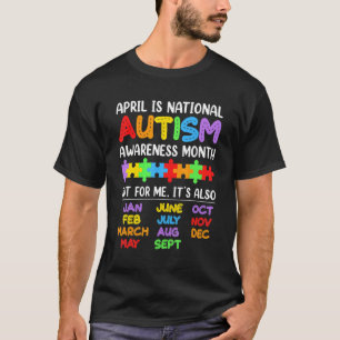 Camiseta Mês de Conscientização do Autismo Abril é Fita de