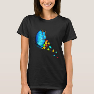 Camiseta Mês de Conscientização do Autismo Borboleta Azul P