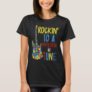 Camiseta Mês de Conscientização do Autismo com Guitarra Mus
