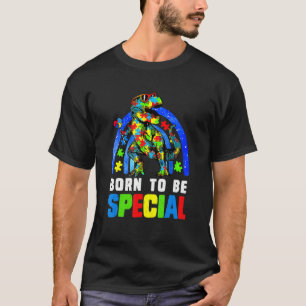 Camiseta Mês de Conscientização do Autismo Dinossauro Nasci