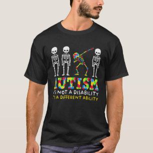 Camiseta Mês de Conscientização do Autismo Esqueleto Dabbin