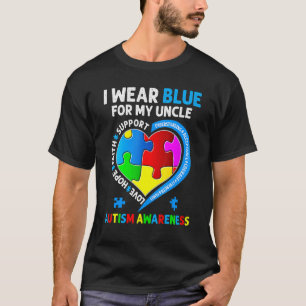 Camiseta Mês de Conscientização do Autismo Eu Uso Azul Pelo