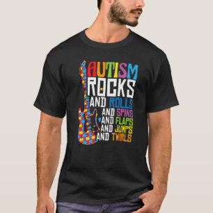 Camiseta Mês de Conscientização do Autismo Guitarra Autismo