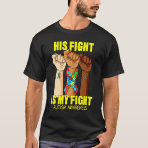 Camiseta Mês de Conscientização do Autismo Hand His Fight I