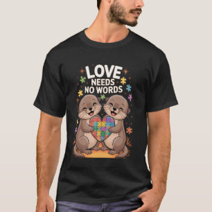 Camiseta Mês de Conscientização do Autismo Otter Aceitação 