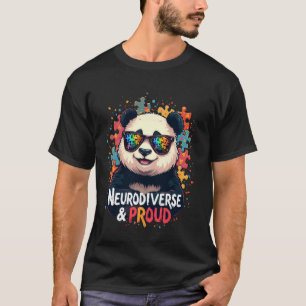 Camiseta Mês de Conscientização do Autismo Panda Neurodiver