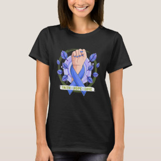 Camiseta Mês de Conscientização do Diabetes Apoio Punho Fé 