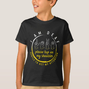 Camiseta Mês de Conscientização dos Surdos Eu Sou Surdo Toq