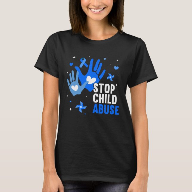 Camiseta Mês de conscientização para prevenção de abuso inf (Frente)