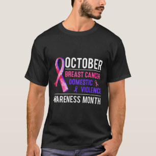 Camiseta Mês de Conscientização sobre Câncer e Violência Do