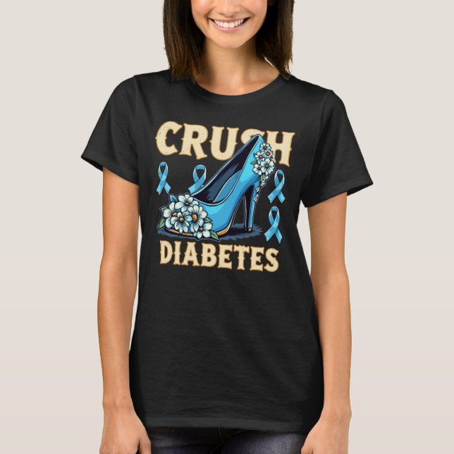 Camiseta mês de descamação da diabetes blueribbon (Frente)