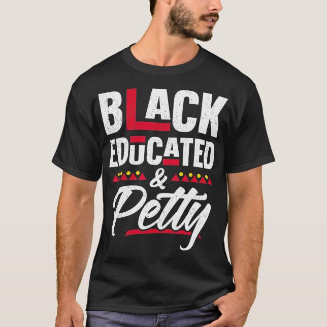 Camiseta Mês De História Preta E Educada A Preto (Frente)