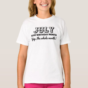 Camiseta Mês do Meu Aniversário Personalizado