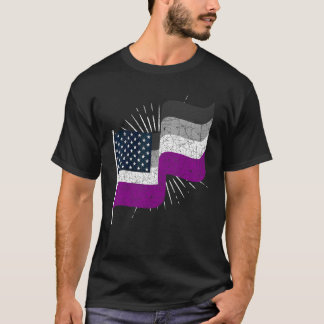 Camiseta Mês do Orgulho Ace Sinalizador Asexual dos Eua Que