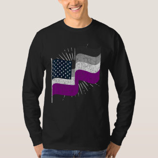 Camiseta Mês do Orgulho Ace Sinalizador Asexual dos Eua Que