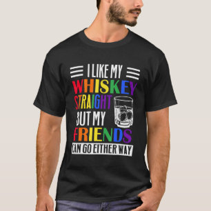 Camiseta Mês do Orgulho Eu Gosto De Hetero Uísque Meu Amigo