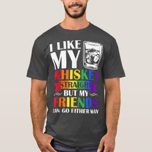 Camiseta Mês do Orgulho Eu gosto de Uísque Hetero Meu Amigo