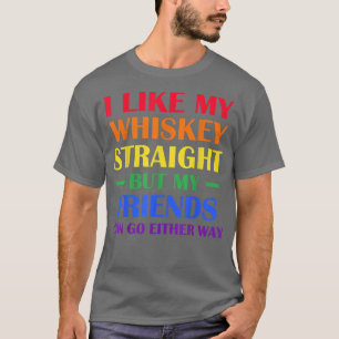 Camiseta Mês do Orgulho Eu gosto de Uísque Hetero Meu Amigo