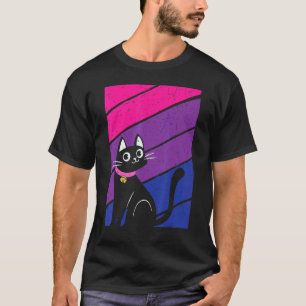 Camiseta Mês do Orgulho Gato Bissexual Bandeira do Arco-íri