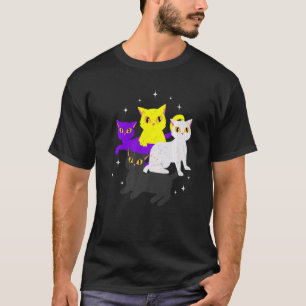 Camiseta Mês do Orgulho Gatos Não Binários Bandeira Lgbt Or
