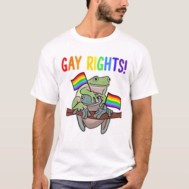 Camiseta Mês do Orgulho LGBT dos Direitos Gays do sapo (Frente)