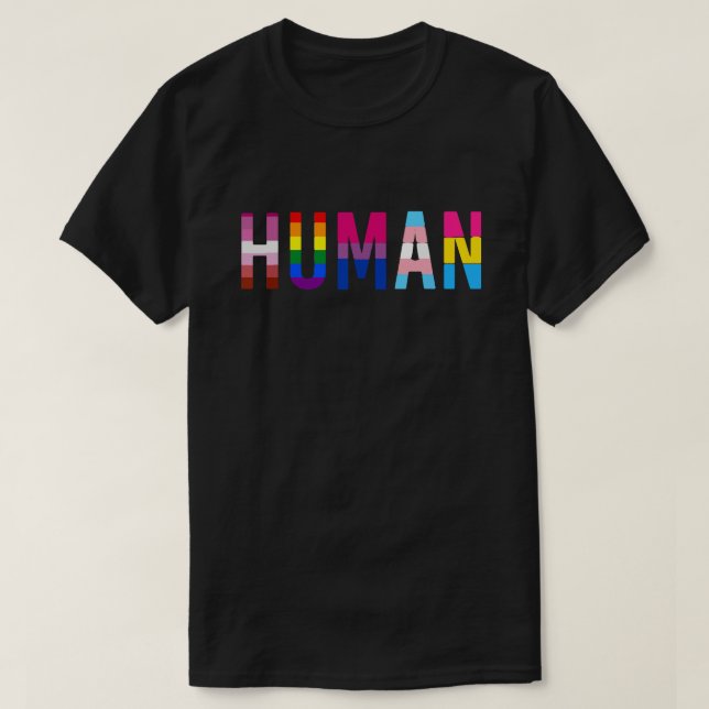 Camiseta Mês do Orgulho LGBTQ+ Humano – Transexual, Lésbica (Frente do Design)