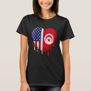 Camiseta Mês do Patrimônio Americano Tunisiano Bandeira da