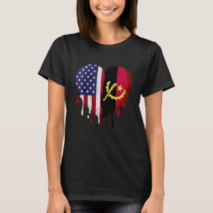 Camiseta Mês do Patrimônio Angolano Americano Bandeira da A
