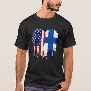 Camiseta Mês do Patrimônio Finlandês Americano Bandeira da