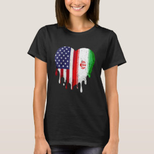 Camiseta Mês do Patrimônio Iraniano Americano Coração da Ba