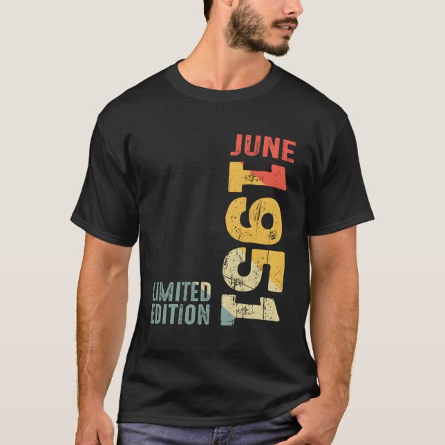 Camiseta Mês junho 1951 Ano 1951 1951 1951 Desde 1951 (Frente)