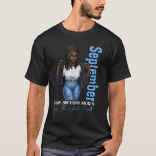 Camiseta Mês Meninas Negras Setembro É Meu Aniversário Sim