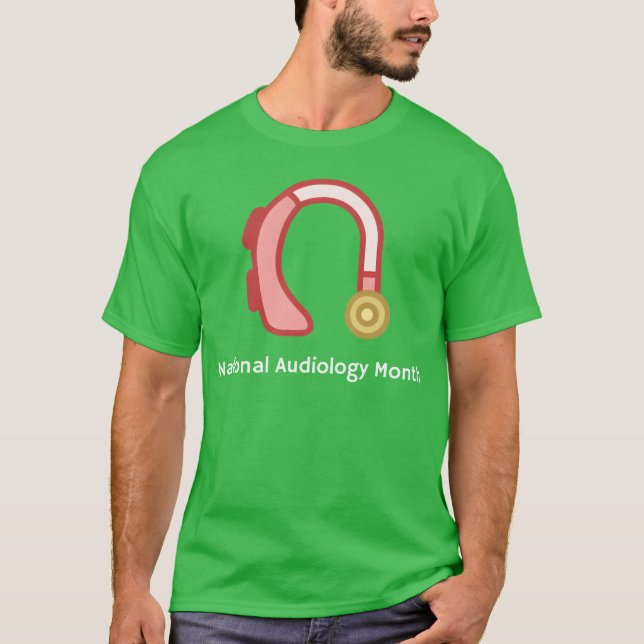 Camiseta Mês Nacional da Audiologia retrô (Frente)